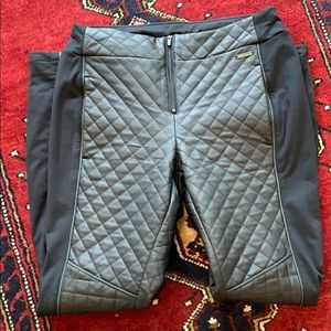 Sweaty Betty Black Faux Leather Moro Pants.